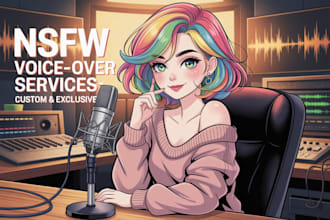 record seductive nsfw erotic female voice over as anime girl, audiobook, sultry