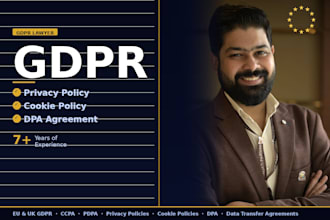 draft gdpr privacy policy, cookie policy and dpa agreement