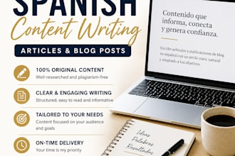 write professional blog posts and articles in spanish