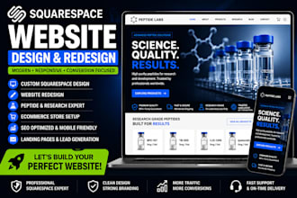 do peptide squarespace website design, redesign squarespace website development