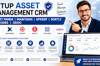 setup asset management CRM sortly asset panda maintainx gocodes upkeep fiix odoo