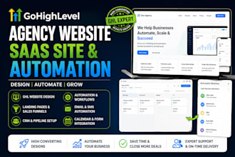 design gohighlevel agency website, saas site and automation