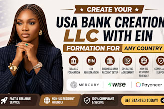 do USA bank for llc owner, setup wise, mercury, payoneer, llc formation