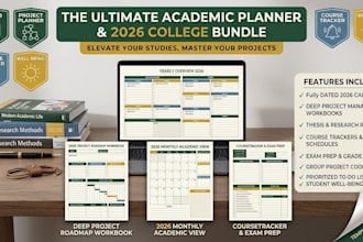 design academic planner, student 2026 college planner, 2026 project templates