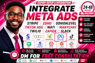 integrate stripe zoho gohighlevel meta tiktok ads wati manychat twilio zapier