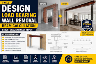 design load bearing wall removal beam calculation structural engineer report