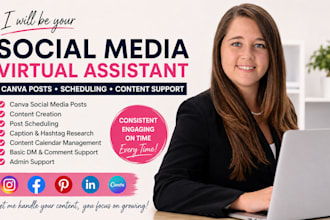 be your social media virtual assistant for canva posts and scheduling