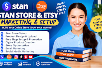 set up etsy store etsy SEO product listing stan store setup stan store marketing