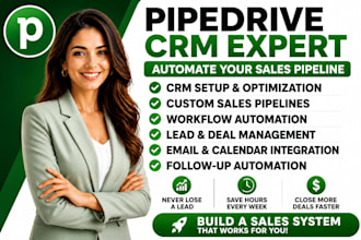 setup pipedrive CRM, apollo io workflow and automation