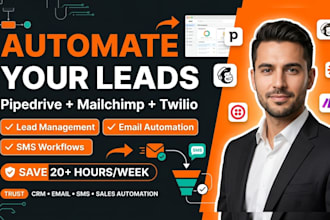 create pipedrive mailchimp twilio lead management automation workflows