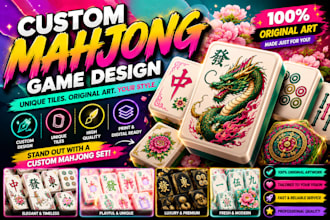 design a fully customized vector illustration mahjong game