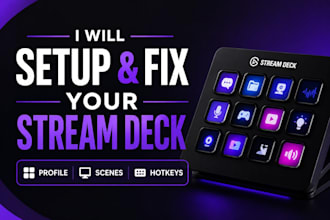 setup and fix any size of stream deck flawlessly and hotkeys