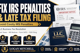 fix late tax filing irs penalties and back taxes for llc business