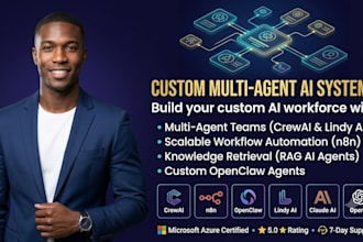 multi ai agent custom ai agent with crewai lindy ai openclaw n8n rag ai agents