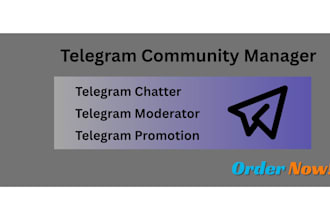 be your telegram community manager or admin with 20 chatter in crypto promotion