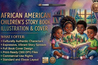 do african american children story book illustration and cover