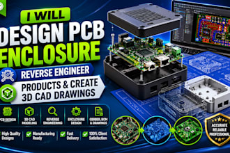 design pcb enclosure, reverse engineer products and create 3d cad drawings