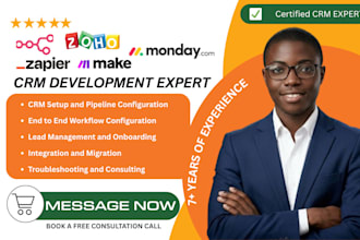 setup monday com, monday CRM, zoho CRM, zapier, make and n8n automation