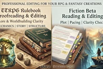proofread and edit your rulebook tabletop rpg lore writing and beta read fiction