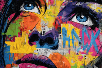 create unique graffiti style pop art portrait