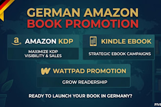 do german amazon book promotion, KDP, kindle ebook and wattpad promotion
