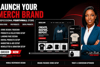 build fourth wall merch store, redesign fourthwall pod website and creator brand