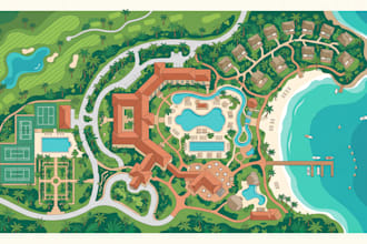 design custom resort maps, campground maps, rv park and property layout maps
