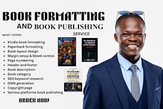 book formatting for amazon KDP, ingramspark formatting, and book publishing