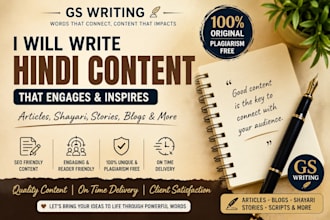 create original hindi shayari, stories and youtube scripts