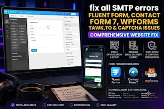 fix all SMTP erros fluent form contact form 7 wp forms tawk captcha issue