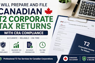 prepare and file canadian t2 corporate tax returns with cra compliance