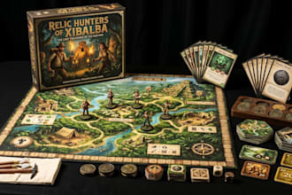 design board game, card game, tabletop game, cards and full game assets