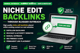 build niche edit backlinks through blogger outreach