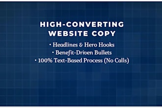 write high converting website headlines and landing page copy