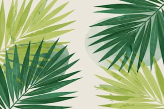design abstract printable tropical palm leaf wall art