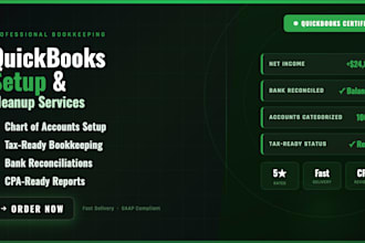 do expert quickbooks bookkeeping, qbo clean up, chart of accounts set up