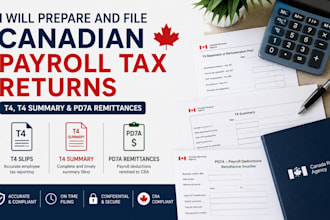 prepare and file canadian payroll tax returns t4 t4 summary and pd7a remittances