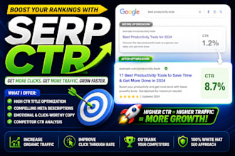 maximize serp CTR and improve google traffic and clicks for search visibility