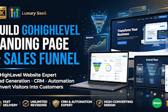 build gohighlevel landing page, sales funnel, gohighlevel website expert