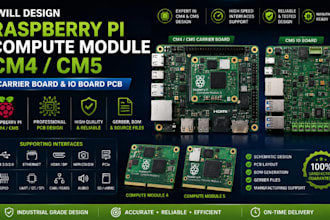 design pcb for raspberry pi compute module cm4 cm5, carrier board, cm5 io board