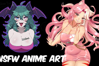 draw custom nsfw or sfw anime art illustration oc and fanart