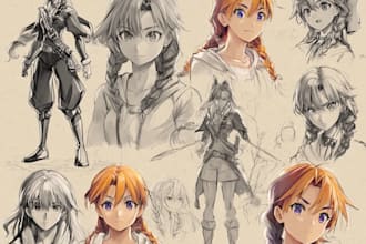 make a character sheet with a unique art style