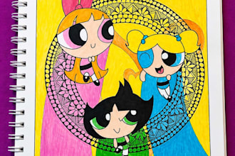 create fun and colorful cartoon mandalas