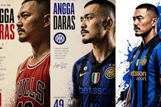 create sports posters and motivational athlete portraits