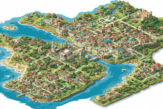 draw a unique vector or isometric map