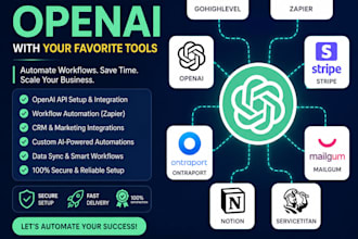 setup openai, gohighlevel, zapier, stripe, mailgun, notion, servicetitan