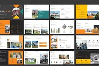 design real estate property investment, investor presentation, construction logo