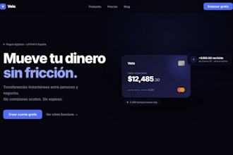 design a fintech or finance app landing page