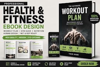 design health fitness ebook, gym book, brochure workout plan, pdf lead magnet