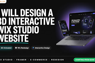 design a 3d interactive wix studio, redesign wix website